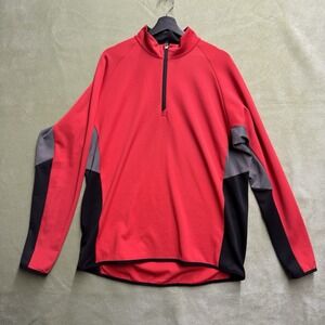 Cutter & Buck CBDryTec Golf Red Quarter Zip Pullover Mens Size XL